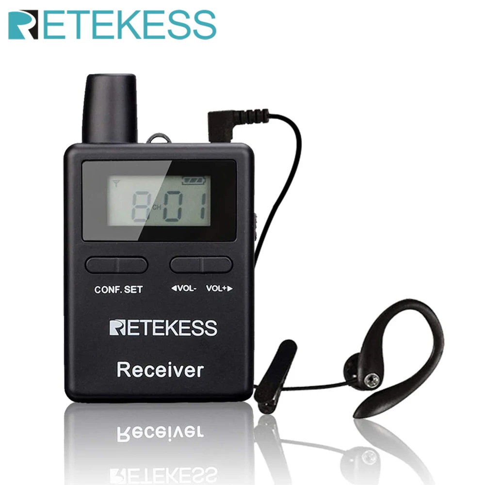 

Retekess TT109 Wireless Tour Guide System Receiver 50 Channels For Excursion Traveling Museum Church Translation Meeting Factory