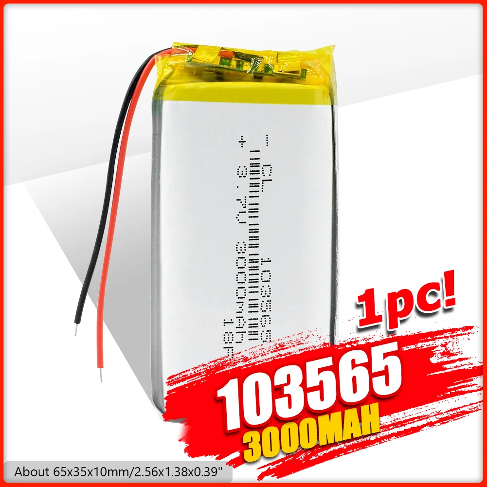 1/2/4 шт. 103565 3 7 V литий полимерный аккумулятор 3000 мАч DIY мобильный питания зарядки