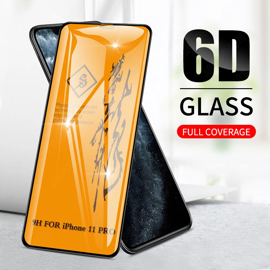 6D полное клеевое Покрытие Закаленное стекло для iPhone 12 mini 11 Pro Max XR XS 8 7 6 6s Plus Защита
