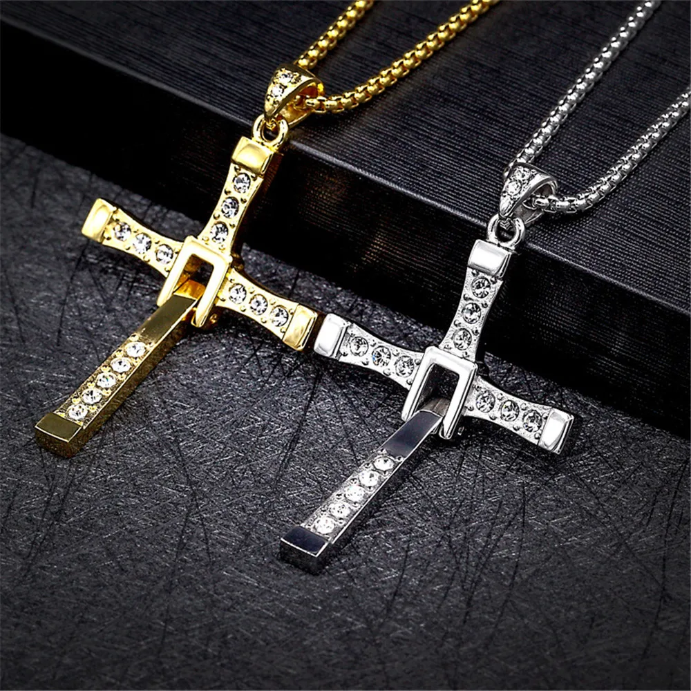 Fast and Furious Movies Cross Necklace Men's Chain Dominic Toretto Sta