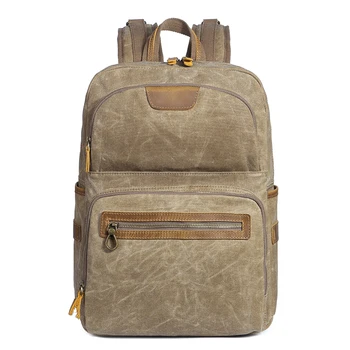

Practical waterproof waxed canvas business backpack for men women
