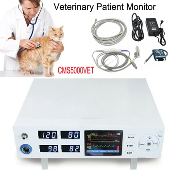 

CMS5000-VET Digital Veterinary Patient Monitor Portable Medical Animal Vital Signs Machine NIBP ABPM IBP SpO2 Pulse Rate Monitor
