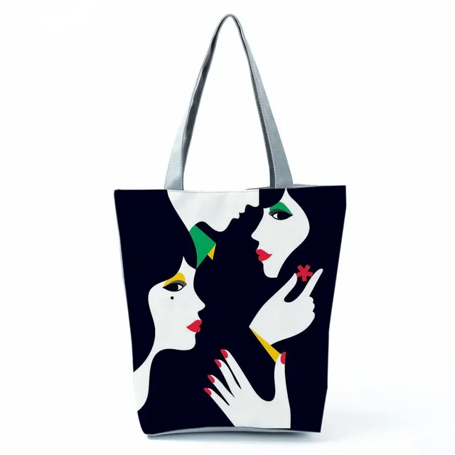 Electrocardiogram Grid Print Shoulder Bags Fashion Simple Women's Bag Eco Portable Handbags Practical High Capacity Shopping Bag hl0105 Nurse Bag