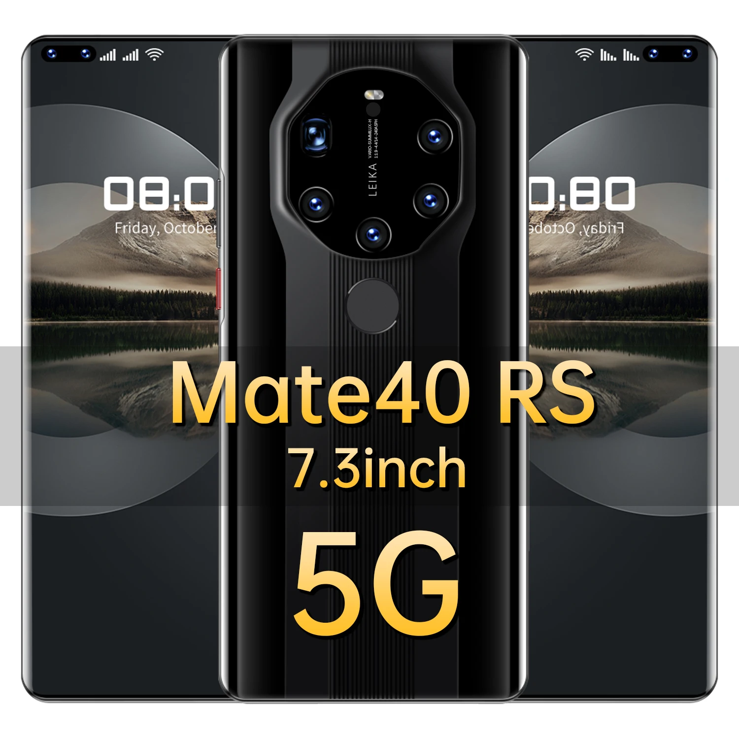 Global Version Mate40 RS 7.3 Inch Smartphone Android11 Deca Core 6800mAh 16+512GB 24+50MP Dual SIM Support Face ID Mobile Phone
