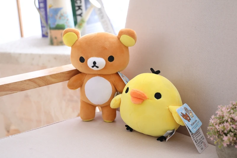 20-80 см Большой размер Rilakkuma пара Плюшевая Кукла Мягкие игрушки Подушка Аниме Желтый курица мультфильм подарки в виде животного для девушки