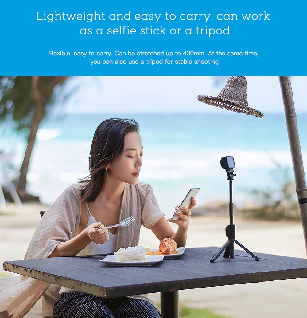 

Xiaomi Mijia Small Camera Selfie Stick Tripod Bluetooth 3.0 Remote Control 360 Rotation Lightweight Foldable Handheld