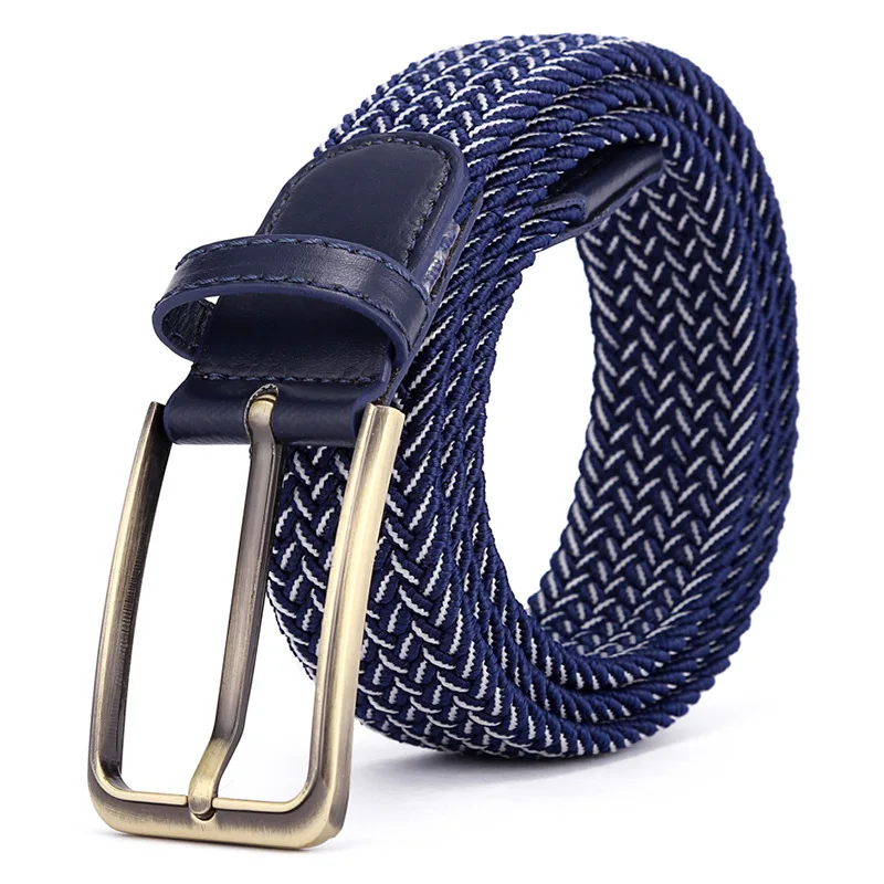 ZLD Men's and women's fashion new pin leather buckle elastic band stretch canvas woven belt ladies leisure belt business mens dress belts Belts