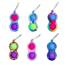 Mini porte clé en Silicone souple pour enfant, jouet éducatif, anti stress, pour autisme 