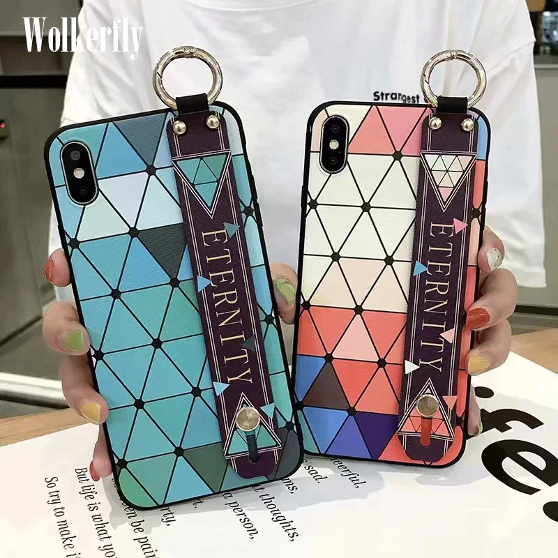 Ремешок на запястье чехол для телефона для Xiaomi Redmi Note 7 6 5A 5 K20 Pro 4X для Xiaomi Mi 8 9 9t A1 A2 5X CC9 с цветочным рисунком силиконовый чехол