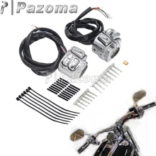 L& R " 25 мм руль переключатель управления Комплект включения выключения выключатель интегрированный светильник переключатель для Harley Sportster Dyna Softail Touring