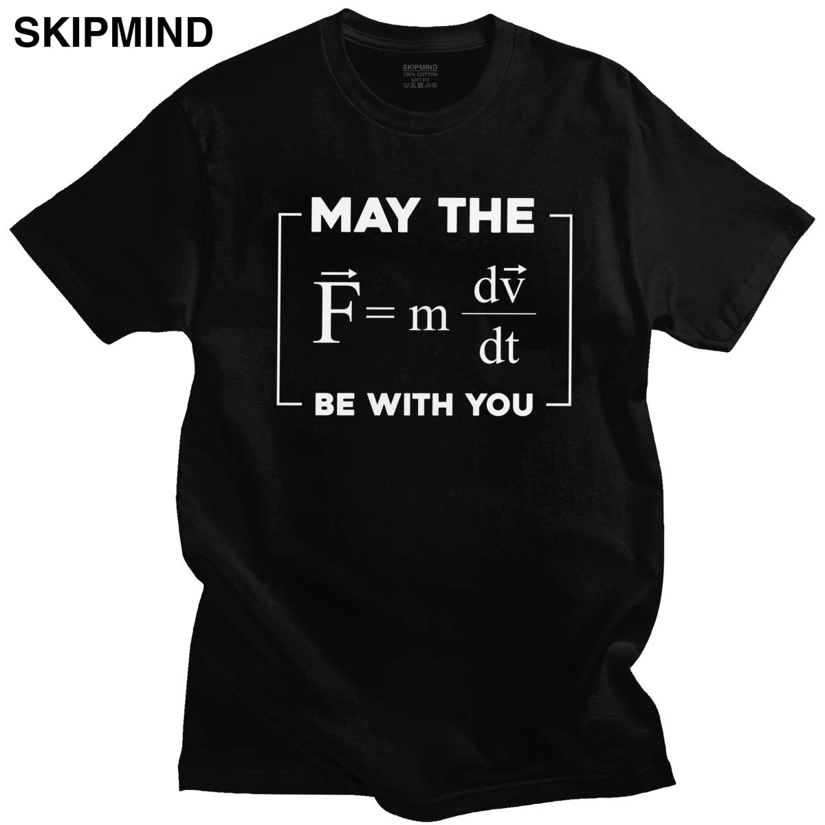 Красивая футболка с надписью May The F = mdv Dt Be With You хлопковая короткими рукавами