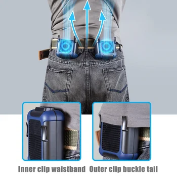 

Summer USB Charging Mini Fan Portable Hanging Neck Mobile Waist Hanging 4000MAh Waist Hanging Fan For Camping Fishing