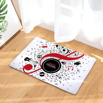 

CAMMITEVER Black White Red Musical Note Carpet Hallway Carpets Bedroom Living Room Tea Table Rugs Kitchen Bathroom Mats