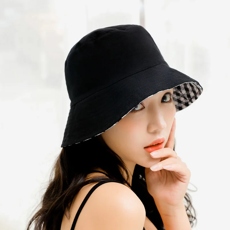 

INS Japanese-style New Style Bucket Hat Women's Korean-style Solid Color Topee Outdoor UV-Protection Casual Bucket Hat Fashion W