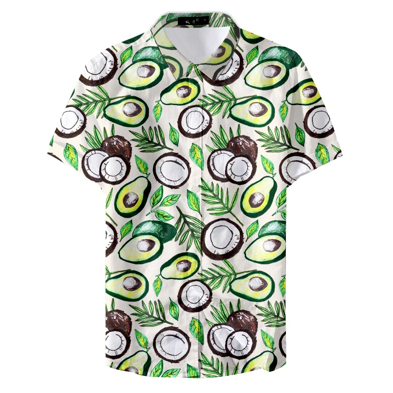 Летняя модная Гавайская Повседневная рубашка с принтом ананаса
