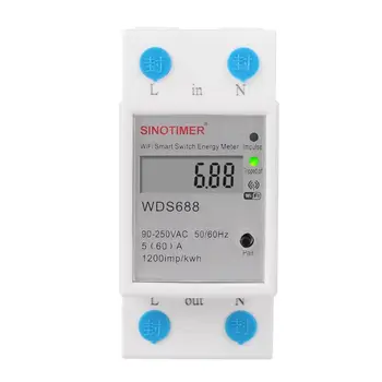 

WIFI Din Rail AC 90-250V Single Phase Energy Meter Switch Timer Power Monitor