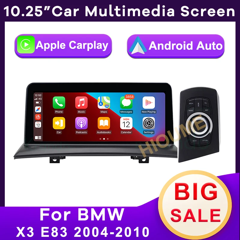 Автомобильный мультимедийный плеер Apple CarPlay 10 25 дюйма для BMW X3 E83 2004-2010 гг. |