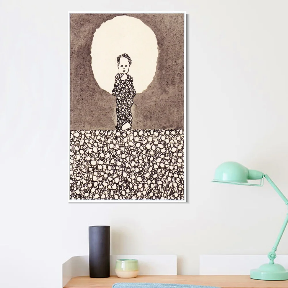 

Framed Canvas Standing By Egon Schiele Oil Painting on Canvas Posters and Prints Wall Art Picture For Living Room Cuadros