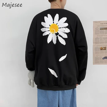 

Sweatshirts Men Printed Plus Size Korean Hoodie Black Casual Loose Mens Hoodies Harajuku Clothes O-neck Streetwear Hot Sale Warm