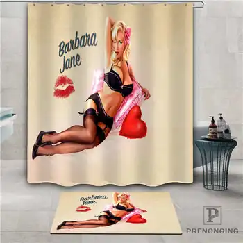 

Custom pin-up-girl (3) Waterproof Shower Curtain Doormat Home Bath Bathroom Polyester Fabric Multi Sizes#2019-1-05-70