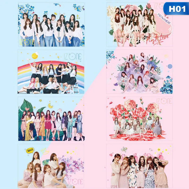 8 шт./компл. KPOP IZONE девушки команда альбом фото карты ПВХ карты самодельные ломо карты фотокарты