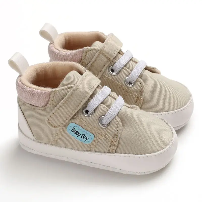 Мужская детская обувь с мягкой подошвой; обувь для малышей; обувь для новорожденных; кроссовки для малышей; нескользящая обувь - Цвет: Бежевый