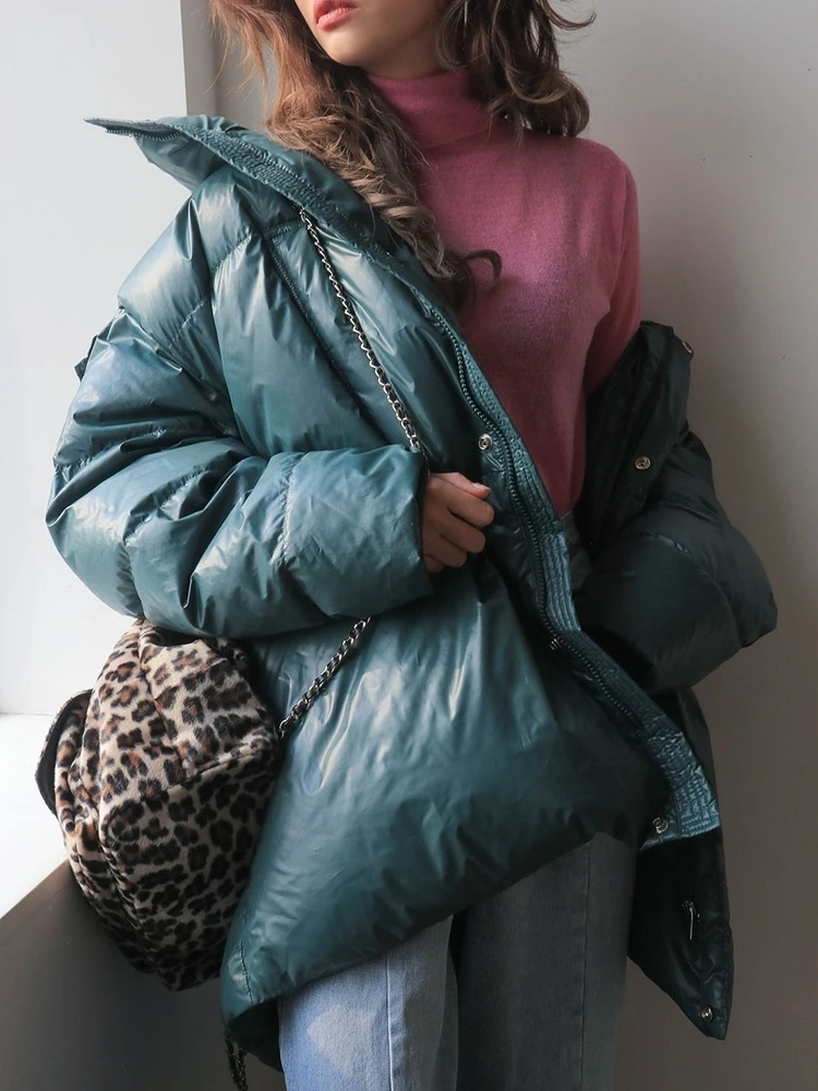 SHENGPALAE Новая модная зимняя куртка Для женщин с капюшоном воротник съемный свободные Повседневное прилив Хай-стрит хлопчатобумажное пальто женские A220