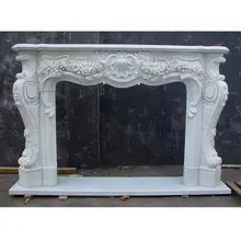  Marble Fireplace Mantel Carved Stone living room fireplace deluxe style Chimneypiece Surround 