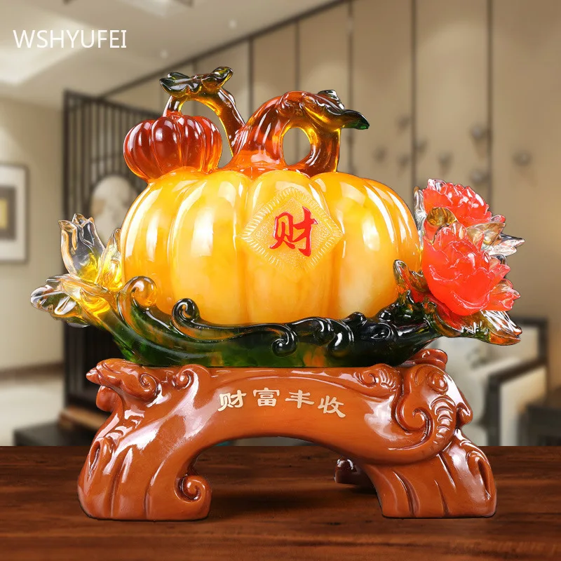 

Resin Pumpkin Model Sculpture Ornaments Christmas Decorations for Living Room TV Cabinet Home Decore Accessories Lucky Gifts