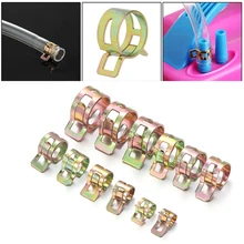 

120Pcs 12 sizes Fuel Pipe Spring Hose Clamp Air Silicone Pipe Clips 5-16mm Home Round Zinc Plating Spring Clamp Reusable