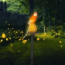 Светодиодный светильник для газона на солнечных батареях, водонепроницаемый светильник в форме попугаев, животных, украшение садового орнамента