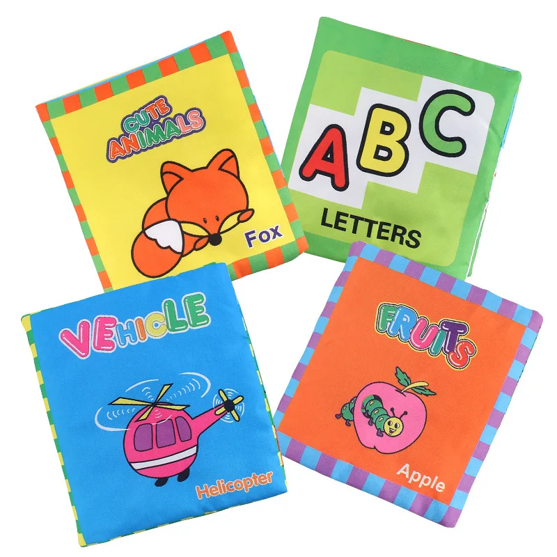 

Cloth Book Baby Educational Toy Soft Fabric Textile Read Quiet English Learn Resources 0 12 months Child Kids Sound Cognition
