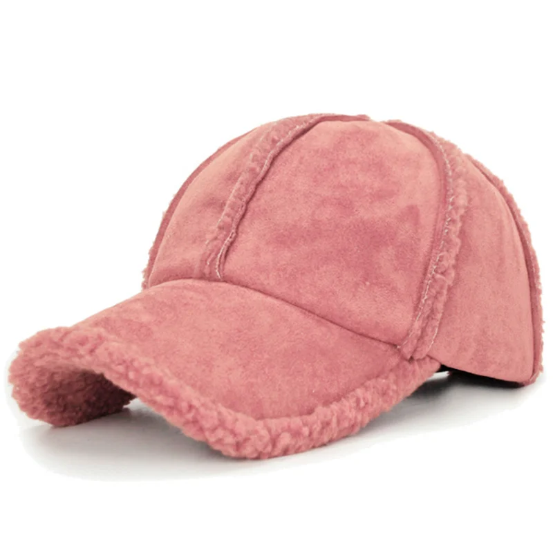 [NORTHWOOD] Новая модная брендовая зимняя бейсболка для женщин и мужчин плотная теплая шляпа шлем для папы Femme Gorra Snapback cap - Цвет: Розовый