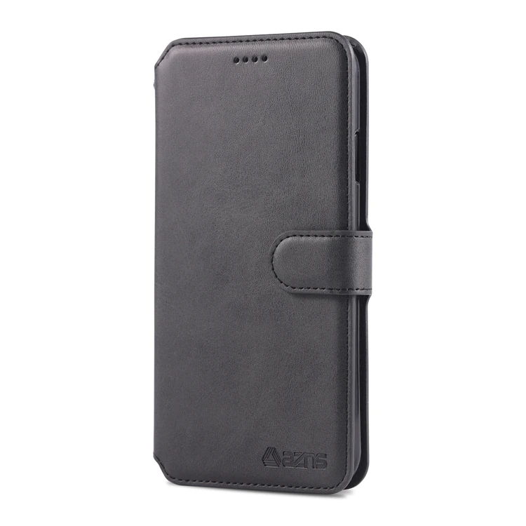 black Модный чехол-книжка из искусственной кожи коровы для iPhone 6S 6 7 8 Plus X Xr Xs Max - Цвет: black