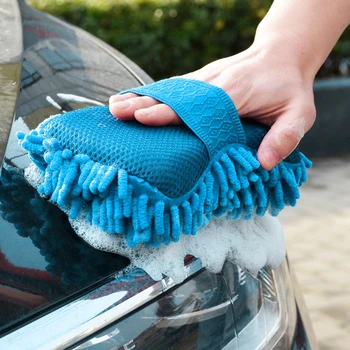 

TIOODRE 1pc Car Wash Glove Car Washing Supplies Car Hand Soft Towel Microfiber Chenille Car Cleaning Sponge Block Multi-Purpose