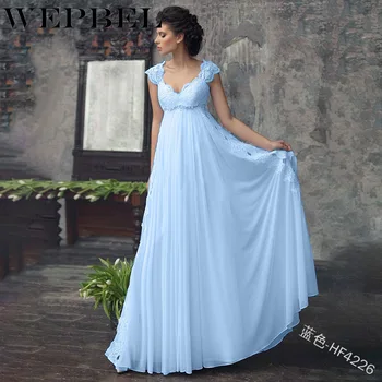 

WEPBEL Women's Formal Wedding Long Party Ball Dresses Lace Chiffon Solid White Backless Sleeveless Floor-Length Dress
