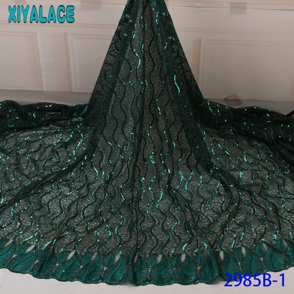 Новейшая кружевная ткань с блестками, Высококачественная кружевная ткань из органзы, африканская кружевная ткань с вышивкой для свадебного платья KS2985B-8