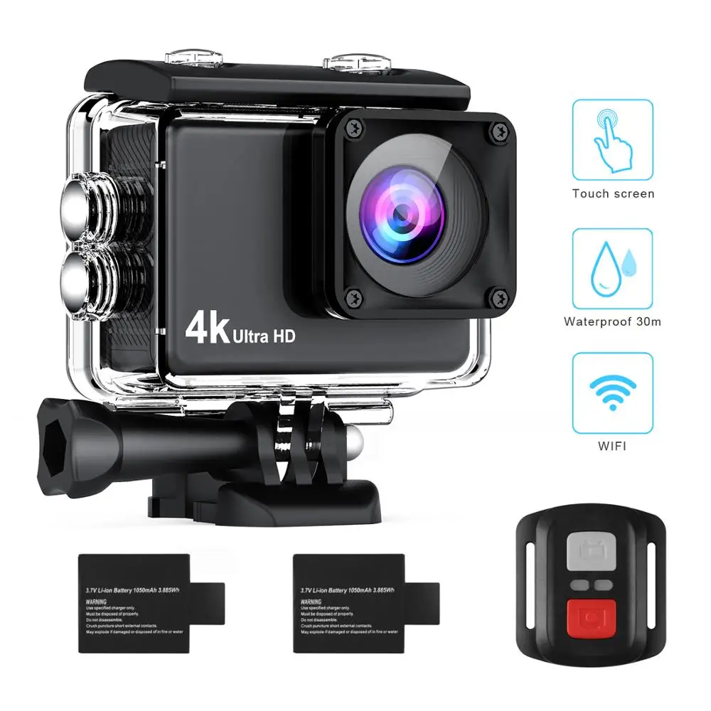 Wimius уличная Экшн-камера 4K HD 1080P wifi 2,0 170D экран Подводная Водонепроницаемая Спортивная камера видео запись камера на шлем