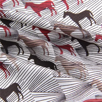 Hand Rolled Horse Silk Scarf 6