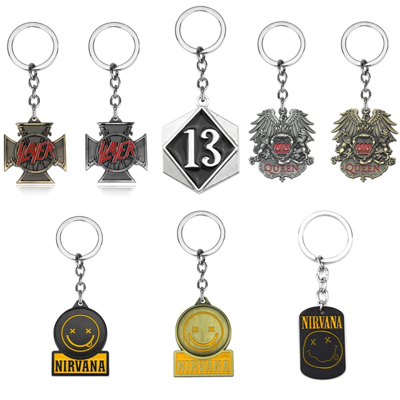 

Rock Band Keychain Punk Antique Metal Fans Key Ring Holder Car Bag Chaveiro Key Chain Pendant Men Jewelry