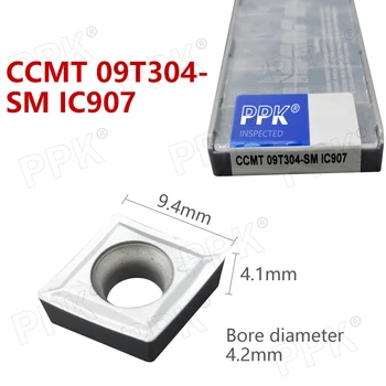 

10pcs CCMT 09T304- SM IC907 Internal Turning Tools Carbide insert Lathe cutter Tool turning insert
