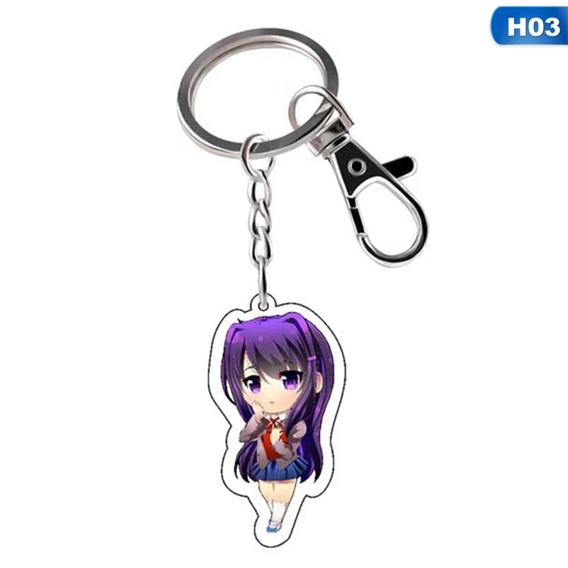 KEY5565H03 Художественный брелок с названием клуба, реквизит для косплея, акриловый брелок, Sayori, Yuri Natsuki Monika, автомобильный брелок - Цвет: KEY5565H03