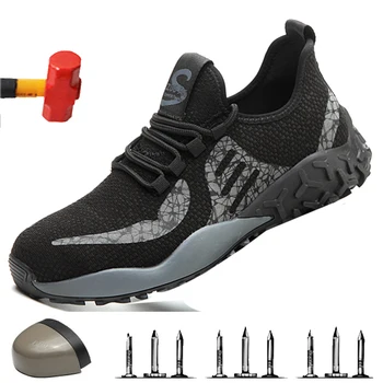 

2019 High Quality Men's Work Shoes Smash-proof Puncture-proof Safety Shoes Soft Bottom Winter Steel Toe Cap Men's Boots