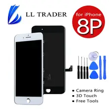 Para o iphone 8 p mais display lcd substituição da tela de toque digitador assembléia 3d toque frete grátis + ferramentas gratuitas preto