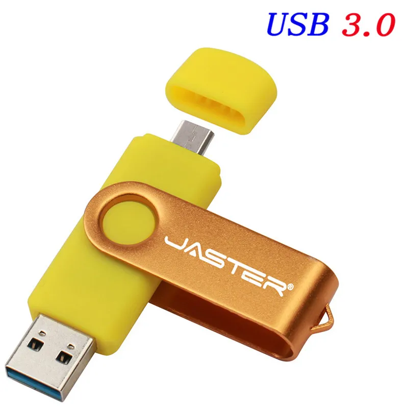 JASTER USB 3,0 USB флэш-накопитель 256 ГБ 128 Гб 64 ГБ 32 ГБ 16 ГБ 8 ГБ OTG 2 в 1 высокоскоростной Флешка для Android/PC - Цвет: C