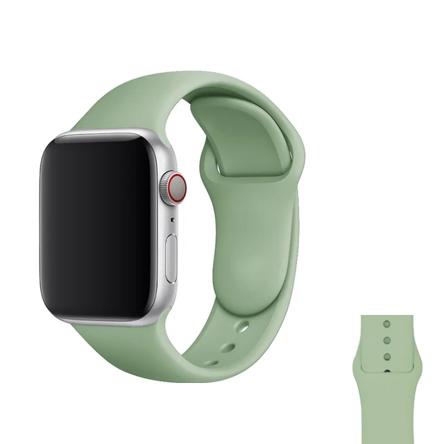 Silicone Strap For Apple Watch Band  7 41mm/45mm Series 6 SE 5 4 42mm/44mm Rubber Wristband iWatch 3 2 1 38/40mm Smart Bracelet 16