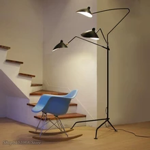 Lámpara de pie nórdica amanecer araña Serge Mouille modelado dormitorio Industrial lámpara de pie Simple sala de estar lámpara Led Luz de suelo