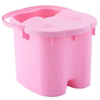 

HLZS-Foot Soaking Bucket Abs Plastic Foot Bath Tub Massage Roller Footbath Barrel With Lid Household Spa Health Care Tool