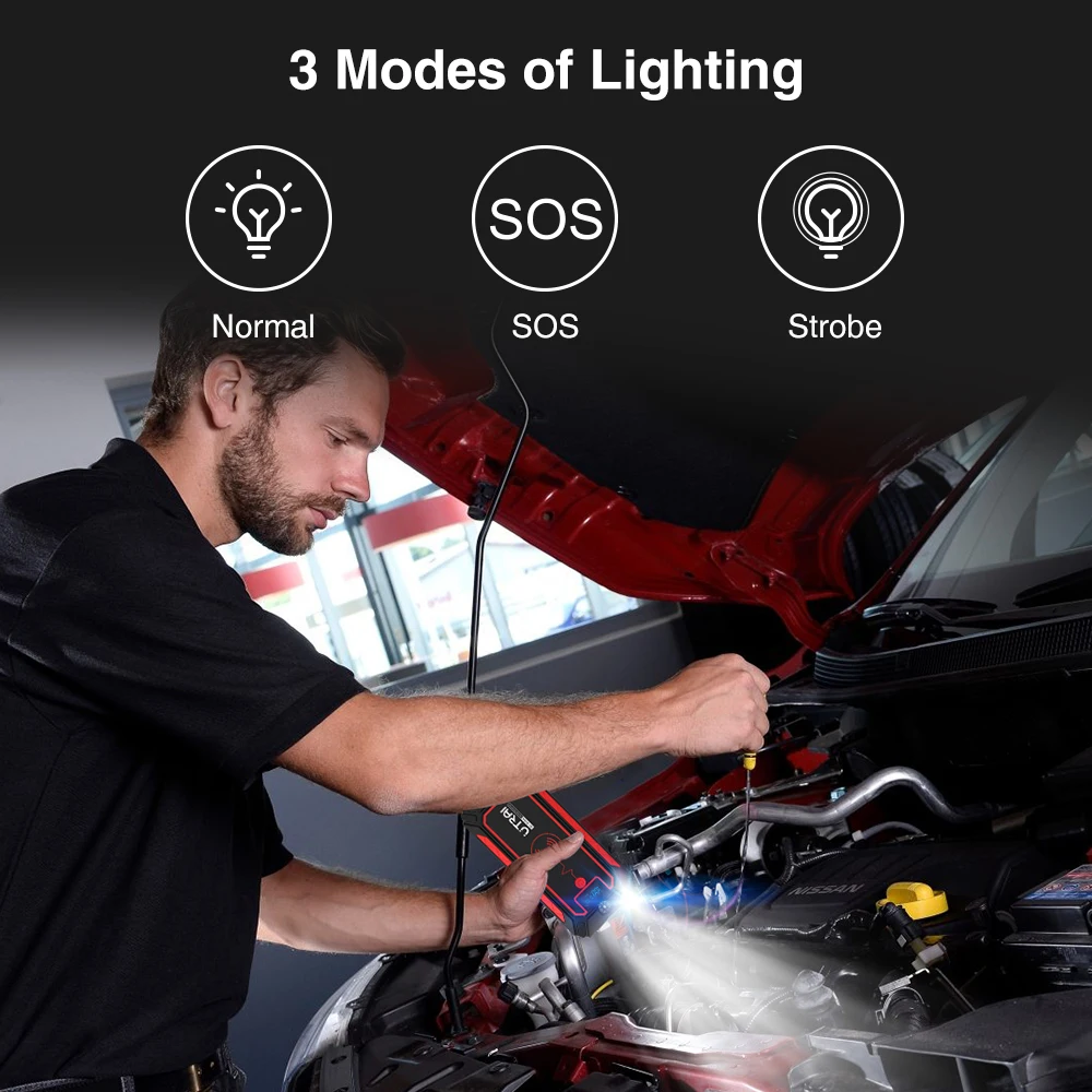 UTRAI Car Jump Starter 2500A Power Bank Car Battery with 10W Wireless Charger LCD Screen Safety Hammer Jump starter