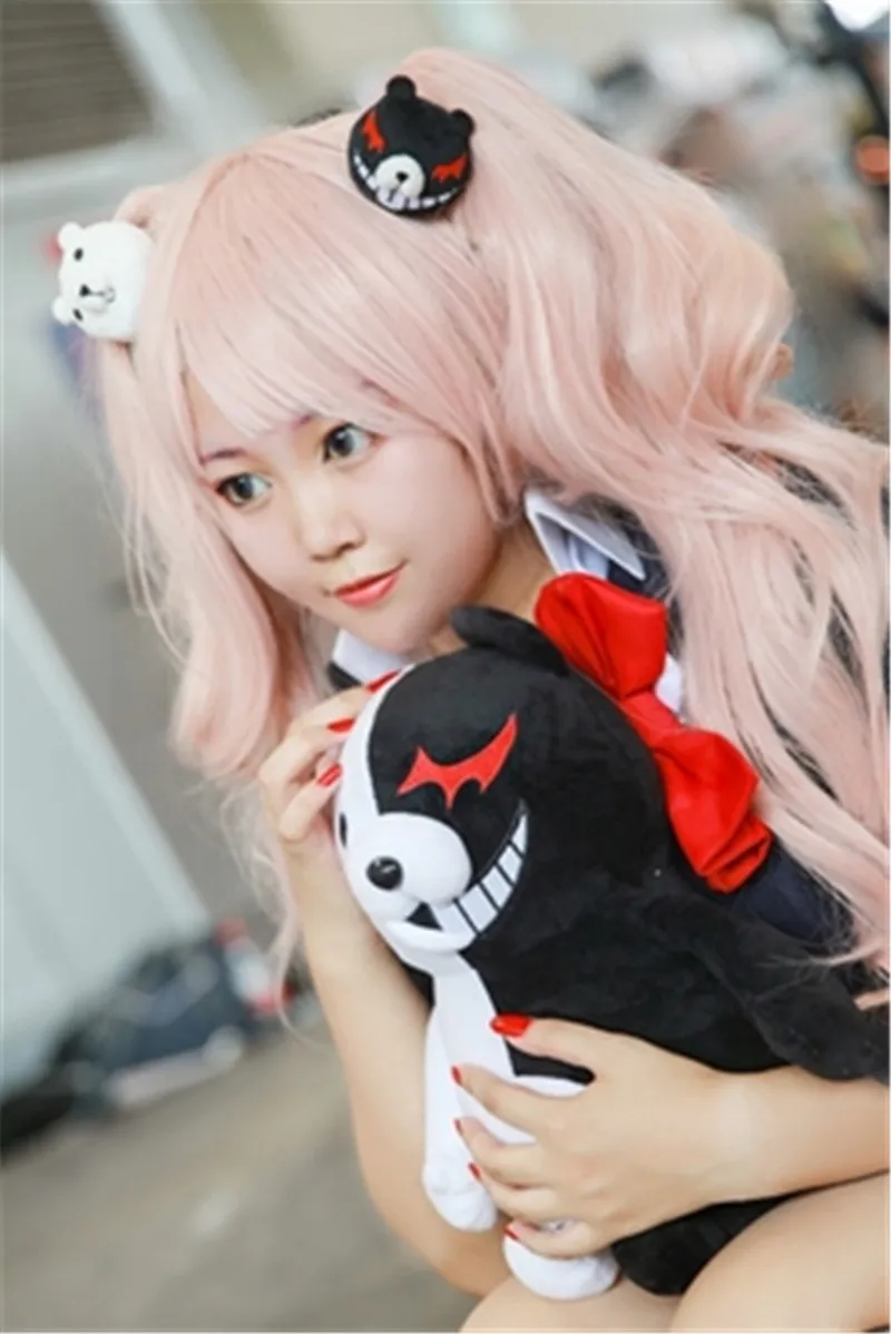 New Anime Dangan Ronpa Enoshima Junko Mono Kuma Bear Hairpin Rabbit Hair Clip Halloween Cosplay Plush Hair Clip Toy Gift